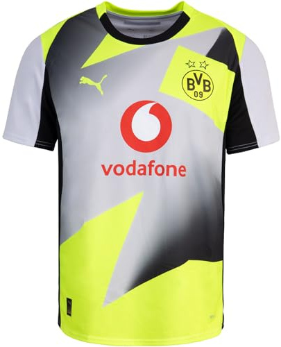 PUMA Borussia Dortmund BVB Away Trikot Jersey (DE/NL/SE/PL, Alphanumerisch, L, Regular, Regular, Silver Yellow)