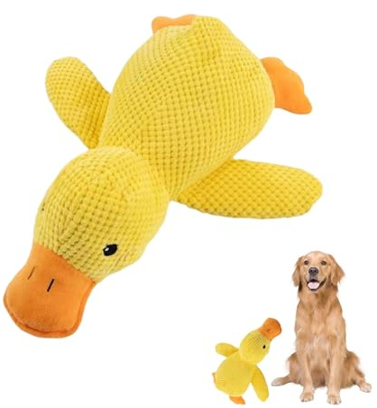 Anti Stress Ente für Hunde,Hundespielzeug Ente,Kuscheltier für Hund,Antistressente Quietschspielzeug Unzerstörbar,Beruhigende Spielzeugente,Dog Toy,Welpen Plüsch Weiches Kissen für Klein,Mittlere,Groß