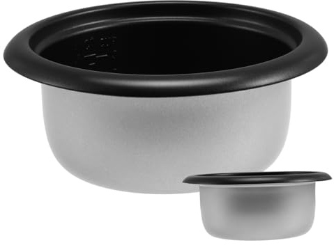 Reiskocher Ersatztopf 1,5l aus Aluminiumlegierung mit Antihaftbeschichtung | Innentopf mit Skala, Wärmeleitung, Tragbar, Silber Schwarz, für Kuchen und Unterwegs