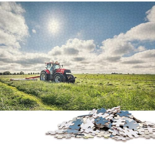 1000-teiliges Case IH Traktor-Mäh-Puzzle für Erwachsene, Papierpuzzle, Lernspielzeug zum Stressabbau, 38 x 26 cm / 1000 Teile