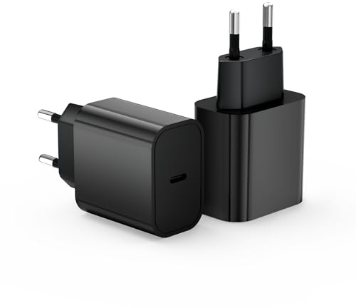 USB C Ladegerät 25W, 2-Pack Schnellladegerät USBC Stecker Netzteil USB C Ladestecker Power Adapter Ladegerät für iPhone 17/Pro/Pro Max/16/15/14/13/12/11, iPad, Galaxy Fast Charger Plug