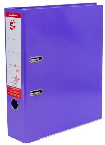5 Star office 939907 70 mm Lever Arch File - Purple (Pack of 10)