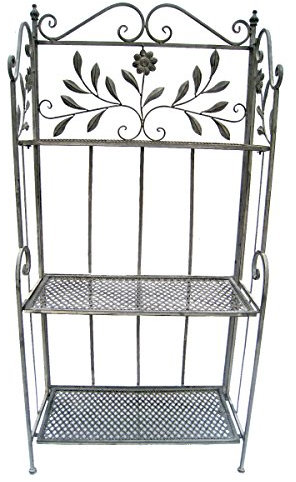 Mojawo Regal aus Eisen Eisenregal 3 Ebenen 126cm Hoch Antik Design Blumenregal Badregal Pflanzregal