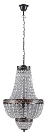 Lindby Pendelleuchte Jorve (Retro, Vintage Antik) in Transparent aus Kristall (5 flammig G9) - Deckenlampe Esstischlampe Hängelampe Hängeleuchte Wohnzimmerleuchte