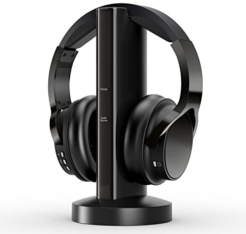 Auriculares Inalambrico TV con 2.4GHz Transmisor y Port Optico, Auricular De Diadema Para Television
