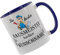 Crealuxe Kaffeetasse 'Die besten Hausmeister heißen (Wunschname)' personalisiert, Spruchtasse, hochwertige Keramiktasse (Blau)