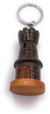 Onwomania Porte-clés en bois Château de Ritterburg Pendentif Tour de la Maison du Moyen Age