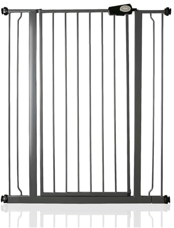 Bettacare Child and Pet Gate, 87.9cm - 95.5cm, Slate Grey, Extra Tall Gate 104cm in Height, Pressure Fit Stair Gate, Baby Gate and Suitable for Dog Gate or Pet Barrier, Easy Installation