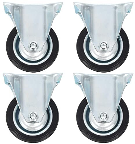 vidaXL 16x Fixed Casters Accessory Replacement Trolley Cart Dolly Furniture Moving Bed Table Drawer Box Stand Shelf Wheels 75mm