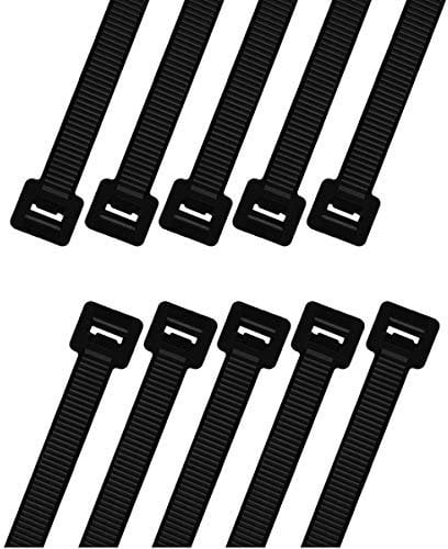 intervisio Bridas de Plastico Grandes 1000 mm Largas para Cables 1000mm x 9mm, Negro, 10 Piezas