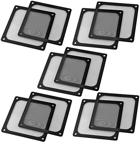 S SIENOC 10 x 120mm PC Computer Chassis Ventola Cooler Polvere Filtro Case Antipolvere Griglia, Magnetico (10 x 120mm, Nero)