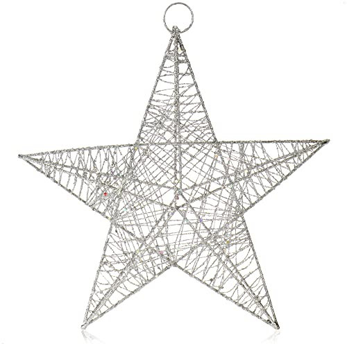 COM-FOUR® Deko Stern Weihnachten - Weihnachtsdekoration Stern zum Aufhängen - Weihnachtsstern aus Metall mit Pailletten - Deko Hänger