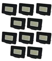 Optonica Lot de 10 Projecteurs LED Noirs 10W (50W) Étanche IP65 800lm - Blanc Naturel 4500K