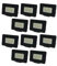 Optonica Lot de 10 Projecteurs LED Noirs 10W (50W) Étanche IP65 800lm - Blanc Naturel 4500K