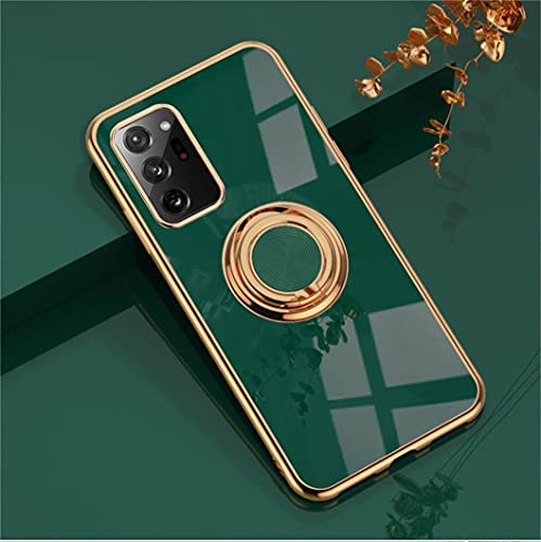 Jacyren Hülle für Samsung Galaxy Note 20 Ultra Handyhülle, Note20 Ultra Schutzhülle Ultradünn TPU Silikon Case magnetische KFZ-Halterung mit 360° Finger-Halter Schale Hülle Galaxy Note 20 Ultra, Grün