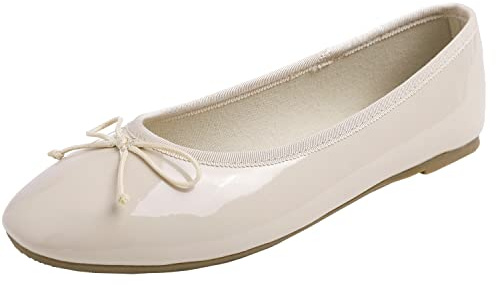 Feversole Damen Klasssische Ballerinas Lack Balerinaschuhe Flach Damenschuhe