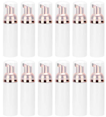 Uonlytech 12pcs Foam Bottle with Gold Pump Plastic Foaming Soap Dispenser Travel Empty Foam Pump Bottle for Home and Travel Use