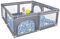 UISEBRT Laufstall Baby Laufgitter Schutzgitter mit Rutschfester Basis und Atmungsaktivem Netz, Stabiler Absperrgitter Aktivitätszentrum für Kinder, Grau, 200x180cm