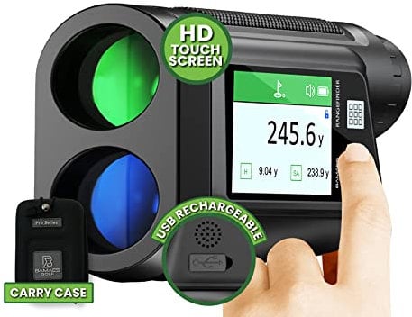 BAMAES Bm21 Professioneller Golf-Entfernungsmesser, Einstellbarer und legaler Entfernungsmodus für Turniere, Reichweite 600 m, Standard, schwarz (schwarz), Standard