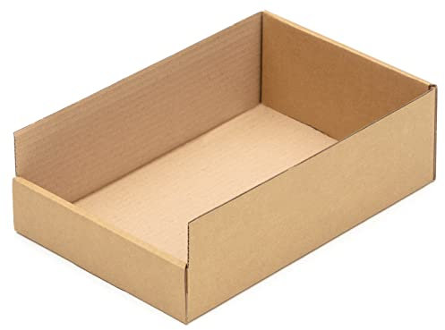KK Verpackungen® Regalkartons | 10 Stück, 300 x 200 x 100 mm, Lagerboxen für Lagerregale | Sichtboxen aus Pappe für Kleinteile