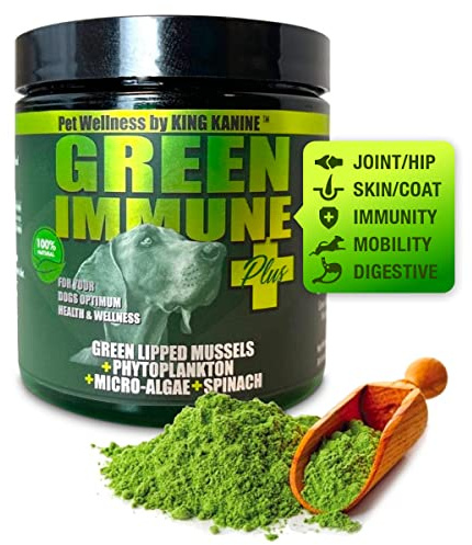 King Kanine Green Inmune Plus Multivitamin and Mineral 6 oz | Organic Powder to Improve Join Mobility & Allergy Relief | Inflammatory Supplement for Dogs Care | Veterinarian Approved