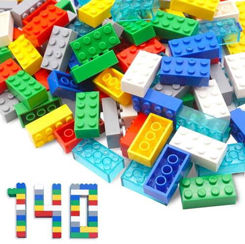 HIUME 140 Blocs de Construction 4x2, Briques Classiques Compatibles avec Les Blocs de Construction Major Brand (Coloré)
