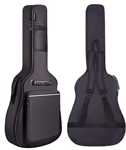 GIGKOUKI Simple Gitarrenkoffer 91,4 cm (36 Zoll), Doppelriemen, Oxford-Gewebe, verdickt, weiche Abdeckung, wasserdicht, akustische Konzertgitarre, Rucksack (91,4 cm)