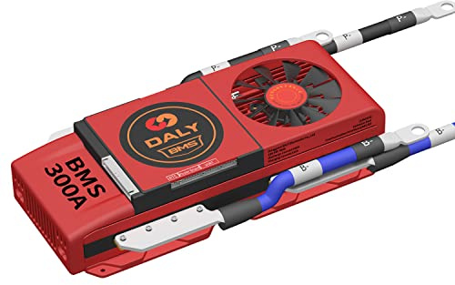 DALY Smart BMS LiFePO4 16S 48V Bluetooth Smart PCB Batterieschutzplatine Batteriemanagementsystem mit Ausgleichskabeln und drahtlosem Bluetooth-Modul für Lithium-Eisen-Phosphat(300A Fan)
