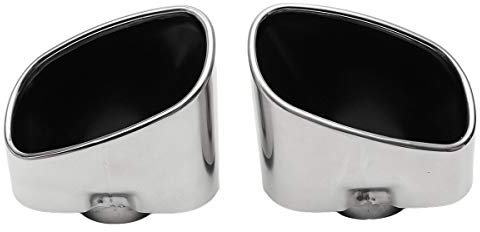 Auspuffblende Paar Chrom-Auspuff-Dual-Schwanz-Rohrschalldämpfer-Spitze Edelstahl-Fit-Gebrauch for BMW X5 E70 2009 2009 2011 2011 2012 2012 2013 Autozubehör Auspuff Endrohr