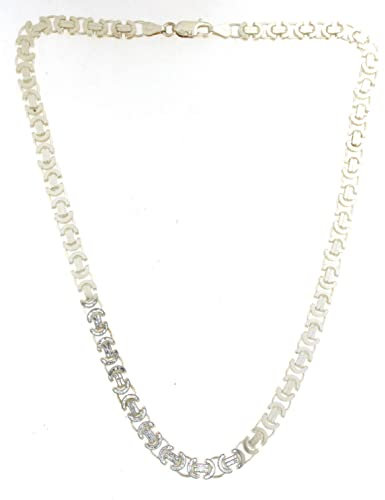 Original italienische Etrusker Königskette flach 925 Silber 6,5 mm breit 46 cm Silberkette Halskette Damen Herren Schmuck ab Fabrik tendenze Italy