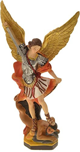 Statue aus farbigem Harz SAN MICHELE Höhe 21 cm