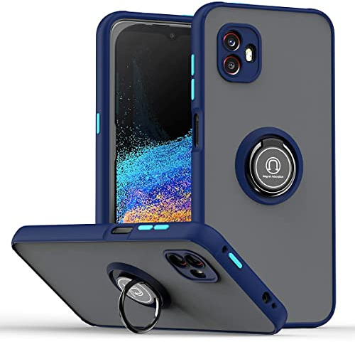 COMAKU Hülle für Samsung Galaxy Xcover 6 Pro, mit 360 Grad Ring Ständer Case [funktioniert mit magnetischer Autohalterung] PC+TPU Soft Bumper Handyhülle Cover Schutzhülle - Royal Blue