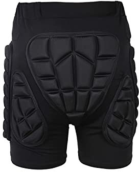 UFROGE Schutz gepolsterte Shorts für Snowboard, Winter Impact Resistance Atmungsaktive Sportswear Butt Protective Shorts, für Snowboard Skaten Reiten Crash Pant Shorts (Color : Black, Size : L)
