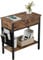 HAUSPROFI Beistelltisch, Couchtisch, Nachttisch, klappbare Tischplatte, mit Ablage und Stofftasche, für Wohnzimmer, Schlafzimmer, Retro-Braun