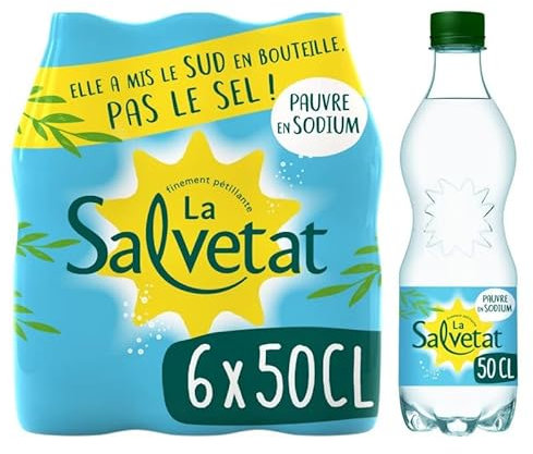 SALVETAT - Salvetat Nature, Eau gazeuse pétillante, 6x50cl, Source de fraîcheur naturelle pour votre corps. - Vendu Par Unité