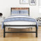 HOMERECOMMEND Bettrahmen Bett 90x200 cm Metallbett mit Kopfteil und Fußteil Heavy Duty-Metall-Plattform-Bettrahmen Solid und stabil Metalllatten Unterstützung