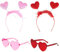 GEBETTER (4pcs) Amor Kostüm 2* Herz Haarreifen + 2* Herz Brille Zubehör Herzförmige Partybrille Stirnbänder Love zum Valentinstag Hochzeit Fasching Geburtstagsfeier Junggesellinnenabschied Party