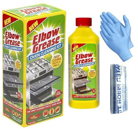 Kit per Pulire Griglie e Forni | Set Detergente, Guanti e Busta | Detergente per Forni | Set Pulizia Forni e Griglie | Kit per la Pulizia di Forni e Griglie con Detergente, Busta e Guanti