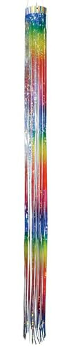 In the Breeze 9065 — 51-inch Rainbow Mylar Windsock — Colorful, Shimmering Mylar Ribbon Windsock, Humane Animal Deterrent