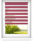 time4blinds - Zebra Roller Blind - Day and Night Blinds - Dual Layer Fabric Zebra Window Blinds, Bathroom, Kitchen, Bedroom Blind – 600x2500 - Red - Right