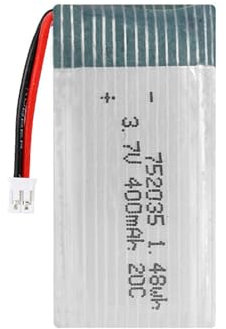 Lithium Polymer Akku 3.7V 400mAh 752035 20C Wiederaufladbarer Lipo Akku Lithium Ion Akku mit PH2.0-2P Stecker für RC Drohne Flugzeug Zubehörteil
