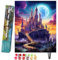 Bougimal Peinture par Numéros pour Adulte, avec Pinceaux et Acryliques Bricolage Peintures Kits pour Enfants/Débutants, Toile 40×50 cm, Château Rose 2