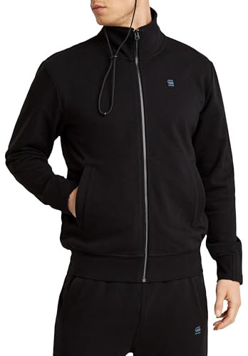 G-STAR RAW Herren Sweatjacke - Nifous, Reißverschluss, Zip Thru Sweatshirt, Logo, einfarbig Schwarz S