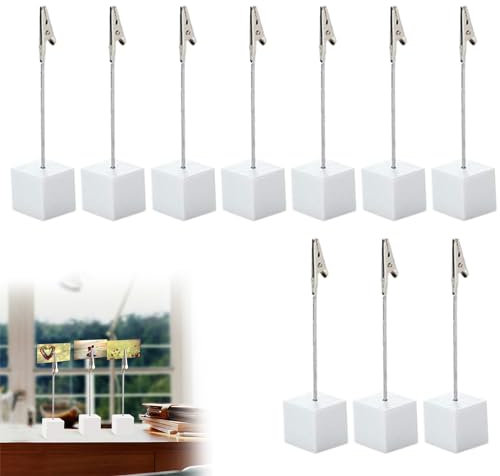 Fotohalter Holz mit Klammern, Postkartenhalter, 10 Stück Fotohalter, Memo Clip Halter Ständer, Holz Fotoständer, Fotohalter mit Klammern, Zettelhalter, für Hausdekoration, Büro, Hausdekoration, Party