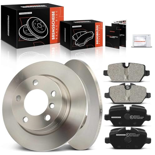 Frankberg 2x Bremsscheiben 4x Bremsbeläge mit Bremsenschmiermittel Hinten Kompatibel mit M.i.n.i Countryman R60 Cooper 2010-2016 M.i.n.i Paceman R61 Cooper 2012-2016 Replace# 34216767145