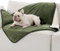 Lesure wasserdichte Hundedecke mittelgroße Hunde - 100x86cm Hundedecke waschbar, Hundedecke Sofaschutz aus Sherpa Fleece, Katzendecke flauschig und weich, Olivgrün