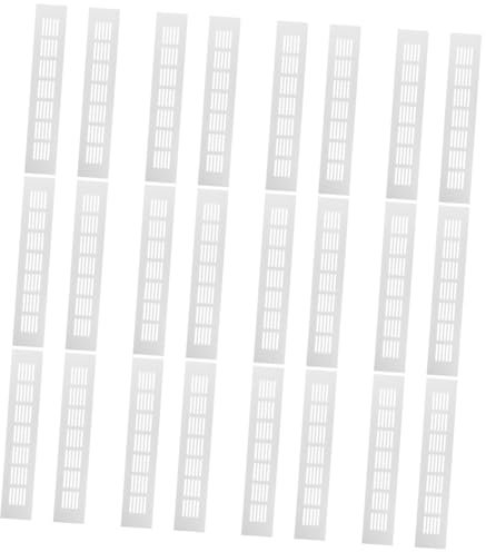 Gadpiparty 24pezzi Ventilazione Rettangolare Lega Di Alluminio Per Armadi e Scarpieri Design Pratico Per Aerazione Efficiente Colore Alluminio