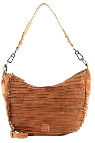 FREDsBRUDER Leder Schultertasche Riffel Flowow Shoulderbag Dark Caramel braun