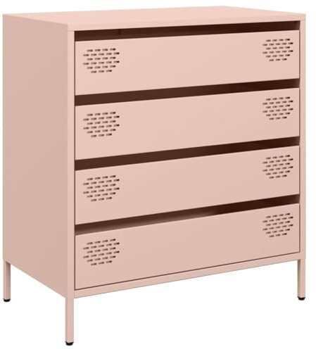 vidaXL Credenza Rosa 68x39x73,5 cm in Acciaio Laminato a Freddo, armadietto, Armadio da Cucina, Armadio da Soggiorno, Buffet, Armadio da corridoio
