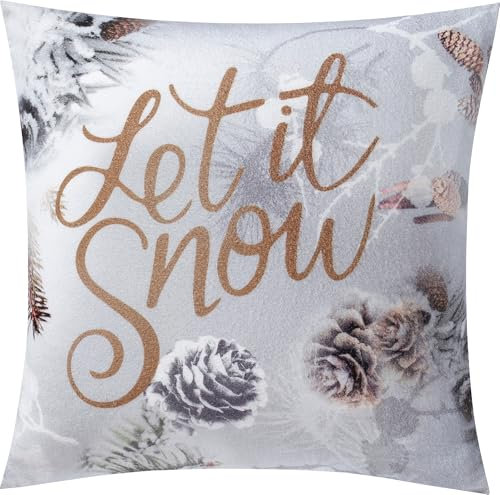Estella Kissenbezug Let it Snow Silber Größe 50x50 cm
